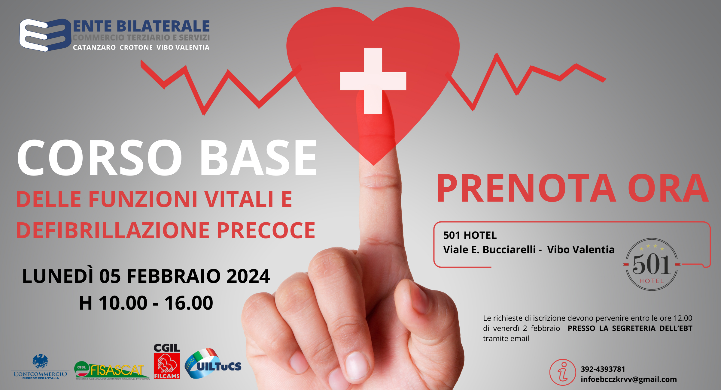Corso Base delle funzioni vitali 5 febbraio 2024