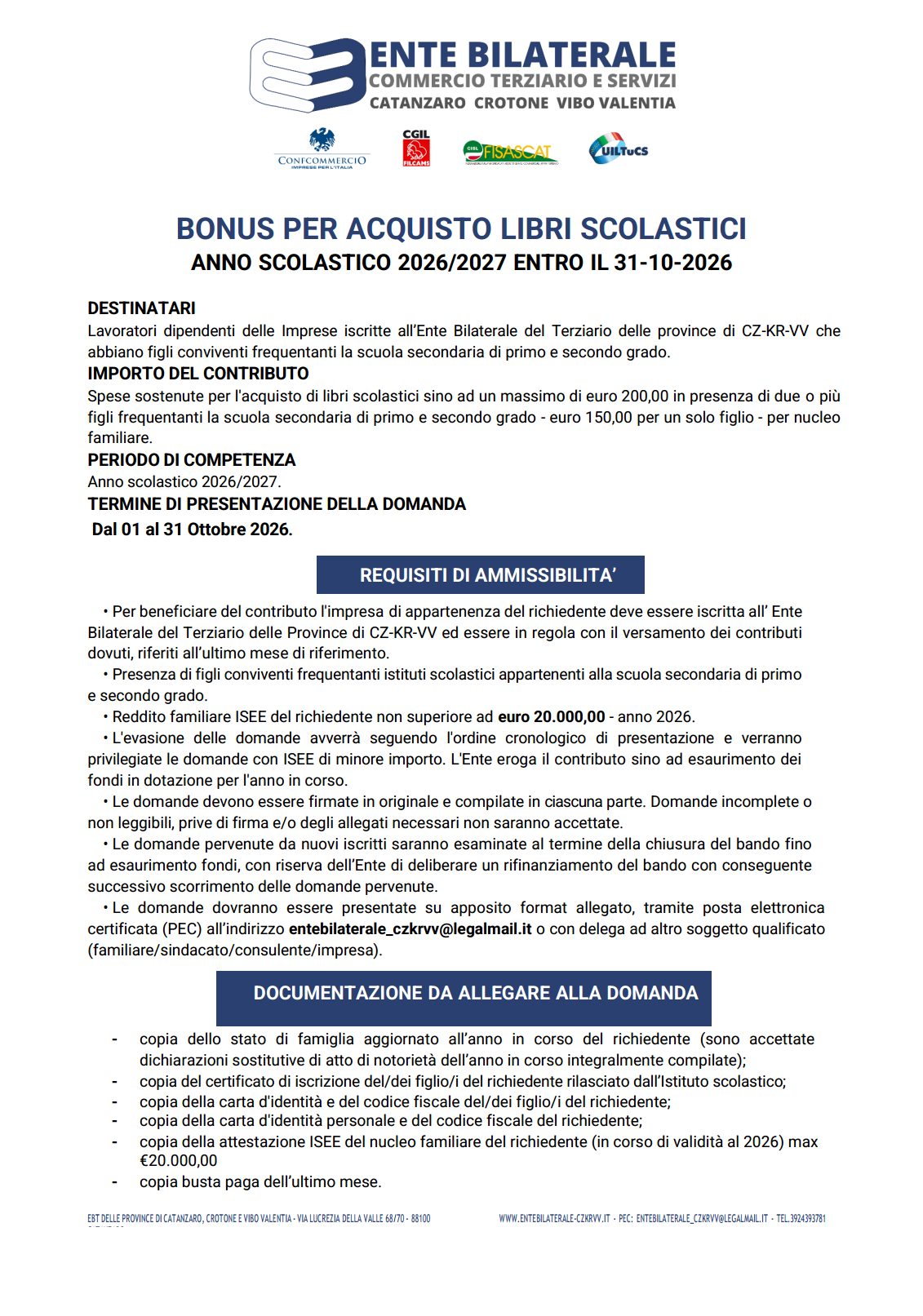 bonus libri 2026